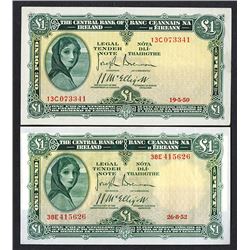Central Bank of Ireland. 1950, 1952 Dated Issue.