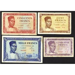Banque de la Republique du Mali, 1960, Issued Banknote Set