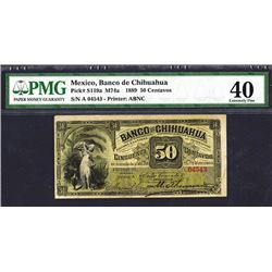 Banco De Chihuahua, 1889 Banknote.