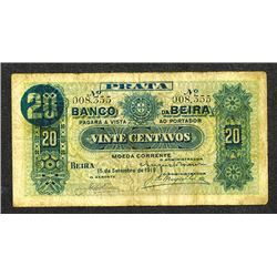 Banco da Beira. 1919 Issue.