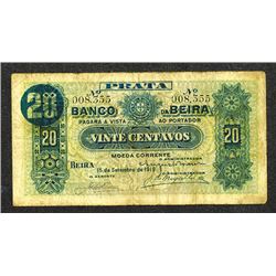 Banco da Beira. 1919 Issue.