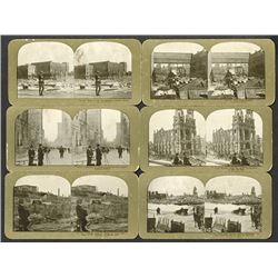 Group of stereo view cards. 1906 San Francisco Earthquake pre-quake and aftermath. California Oilfie