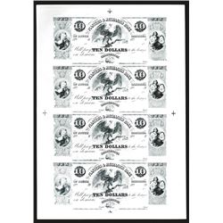 Planters & Mechanics Bank Uncut Sheet of 4 Proprietary Proofs.