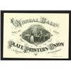 Image 1 : 1868 Plate Printers Union Annual Ball Ticket, Ladies Invitation.