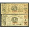 Image 1 : County of Merriwether 1862 Obsolete Banknote Pair.