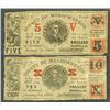 Image 1 : County of Merriwether 1863 Obsolete Banknote Pair.