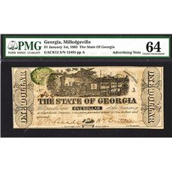 State of Georgia Confederate Steamship Advertising Banknote, ca.1863.