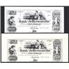 Image 1 : Bank of Jeffersonville $1 Proprietary Proof Banknote Pair on Different Colored Paper.