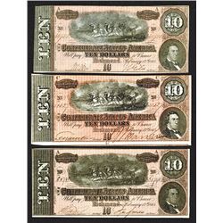 C.S.A. 1864 Issue Trio.