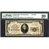 Image 1 : National Bank Note, First National Bank of Hughesville, PA, CH#3902, Fr#1802-1, $20, 1929 T1.