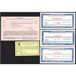 Sugar Distribution Certificates and other US Food Administration documents, ca.1919. WWI era.