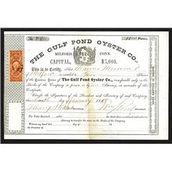 Gulf Pond Oyster Co., 1868 Stock Certificate.