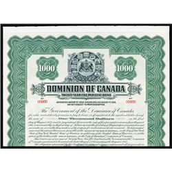 Dominion of Canada Specimen Bond, 1915 Issue.