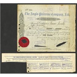 The Anglo- Palestine Company, LTD. 1908 Stock Certificate