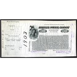 Hercules Powder Co., 1915 Proof Stock Certificate.