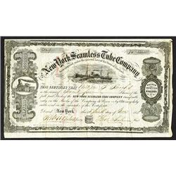 New York Seamless Tube Co., 1858 Stock Certificate.