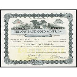 Yellow Band Gold Mines, Inc., Alaska Stock Certificate.