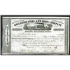 Image 1 : Swanton Coal and Iron Co. 1855 Stock Certificate.