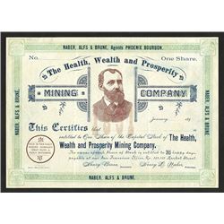 Health, Wealth and Prosperity Mining Co., ca.1890's Good Luck Certificate from Phoenix Bourbon.