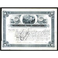 Yellowstone Park Association,  1886 Stock Certificate.