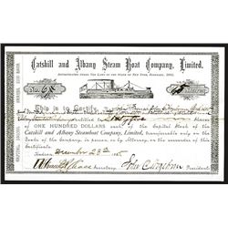 Catskill and Albany Steam Boat Co. 1885 Stock Certificate.
