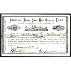 Catskill and Albany Steam Boat Co. 1885 Stock Certificate.