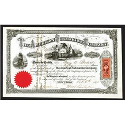 American Submarine Co., 1871 Stock Certificate.