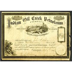 Indian Oil Creek Petroleum Co., 1865 Stock Certificate.