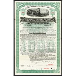 Leamington and St.Clair Railway Co. 1889 Specimen Bond.