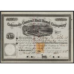 Colorado Central Rail Road Co. Issued Stock.