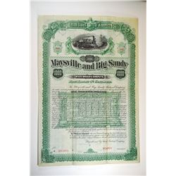 Maysville and Big Sandy Railroad Co., 1888 Specimen Bond.