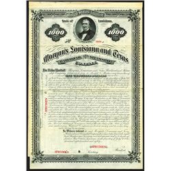 Morgan's Louisiana and Texas Railroad and Steamship Co. 1880. Specimen Bond.