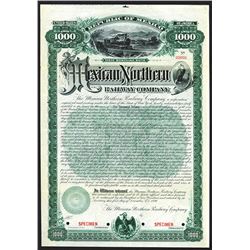 Mexican Northern Railroad Co. 1890 Specimen Bond.