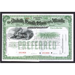 Duluth, South Shore and Atlantic Railway Co., ND (ca.1890's-1900) Specimen Stock Certificate.