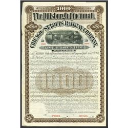 Pittsburgh, Cincinnati, Chicago and St. Louis Railway Co., 1903 Specimen Bond.