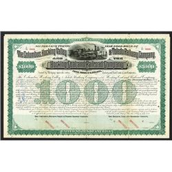 Columbus, Hocking Valley & Toledo Railway Co., and the Hocking Coal and Railroad Co., Specimen Bond.