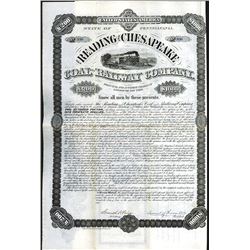 Reading & Chesapeake Coal & Railway Co. 1881 Bond. This is the only bond variety listed in Cox. Pric