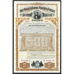 Wilkes Barre and Wyoming Valley Traction Co., 1891 Specimen Bond.