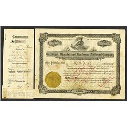 Galveston, Houston and Henderson Railroad Co, 1918 Stock Certificate.