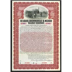 St. Louis, Brownsville & Mexico Railway Co., 1904 Specimen Bond.