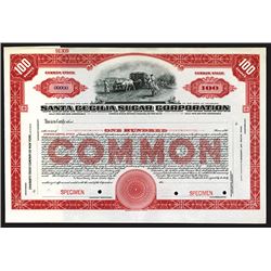 Santa Cecilia Sugar Corp., ND ca.1910-20's Specimen Stock Certificate.