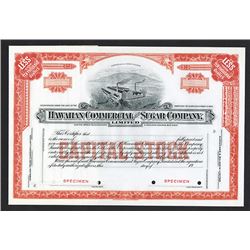 Hawaiian Commercial and Sugar Co. Ltd. (Honolulu Certificate) Specimen Stock.