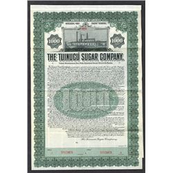 Tuinucu Sugar Co., 1907 Specimen 6% Gold Coupon Bond.