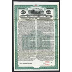 Cuban Sugar Mills Corp. Specimen Bond.