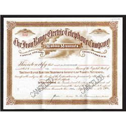 Iron Range Electric Telephone Co. 1906.
