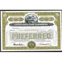 Consolidated Cigar Co. 1919 Specimen Stock Certificate.