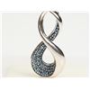 Image 1 : STERLING  SILVER BLUE DIAMOND 0.12CT PENDANT. REPLACEMENT VALUE: $766.00