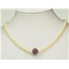 Image 1 : STERLING SILVER CLASP BALL PEARL NECKLACE. REPLACEMENT VALUE: $460.00