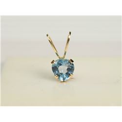 14KT BLUE TOPAZ PENDANT