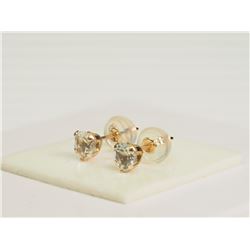 10KT GOLD AQUAMARINE EARRINGS.